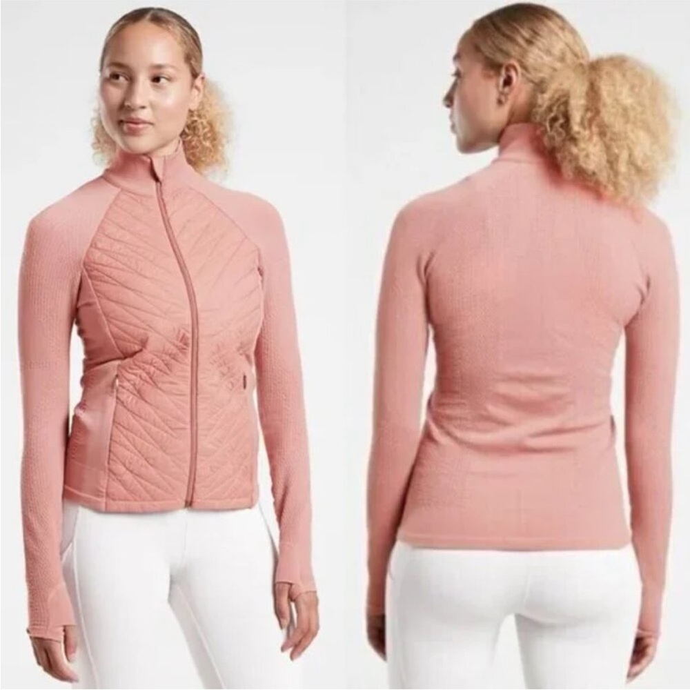 Athleta Quilted / Knit Jacket, Primaloft Pink Rose  | Size Medium